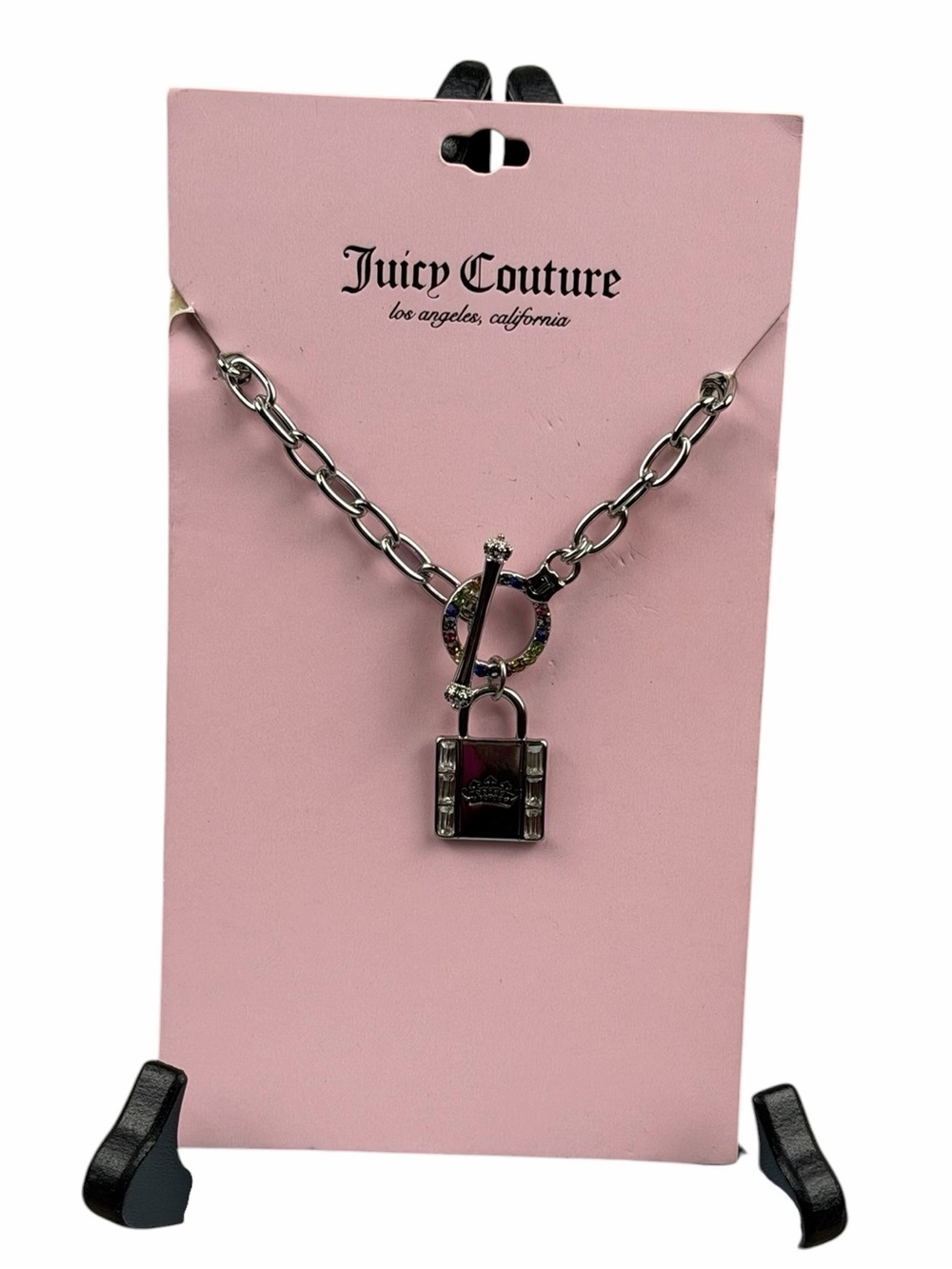 NWOT Silver Padlock Toggle Necklace by Juicy Couture. - Picture 2 of 3